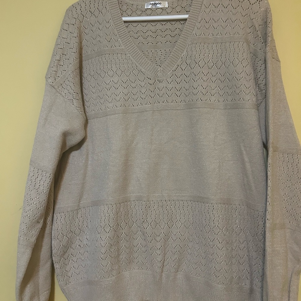 Zeagoo Light Beige Knit Sweater